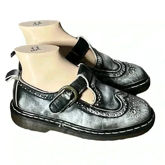 Dr.  Martens Mary Jane Oxford Stitched Rounded Toe Ankle Buckle Sandals Size 4 - Picture 1 of 11